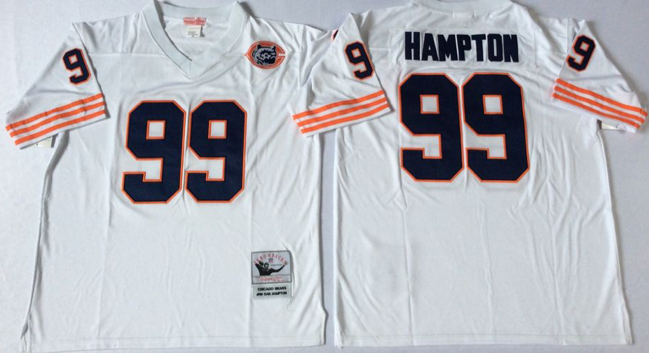 Men NFL Chicago Bears #99 Hampton white style2 Mitchell Ness jerseys